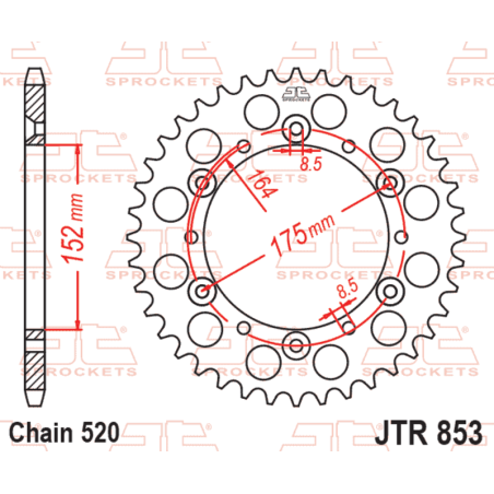 EK/JT Chain kit 520 SRX2 - 13/40-92 - Steel Standard Rear Sprocket for YAMAHA YFM 660 RAPTOR 2WD 2001-2005