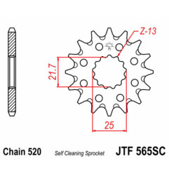 Kit chaîne EK/JT 520 SRX2 - 13/40-92 - Couronne acier standard pour YAMAHA YFM 660 RAPTOR 2WD de 2001 à 2005