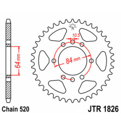 Kit chaîne EK/JT 520 SRX2 - 14/40-96 - Couronne acier standard pour SUZUKI LTZ 400 de 2003 à 2008
