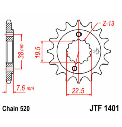 Kit de transmisión EK CHAIN para SUZUKI LTZ 400 de 2009 a 2018