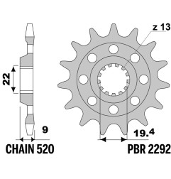 EK CHAIN Kettensatz für SUZUKI RMZ 250 2019-2027