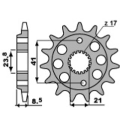 Kit chaîne JT/PBR 520X1R3 15/45 standard - couronne standard pour HONDA XR 400 de 1996 à 2004