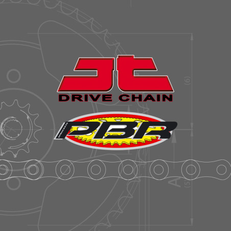 Kit chaîne JT/PBR 520HDS 14/49 standard - couronne ultra-light pour KAWASAKI KX 250 de 1999 à 2002