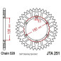 Kit de cadena JT 520HDS 13/50 Super-Reforzado - corona ultraligero autolimpiable para YAMAHA YZF 250 y FANTIC XXF 250