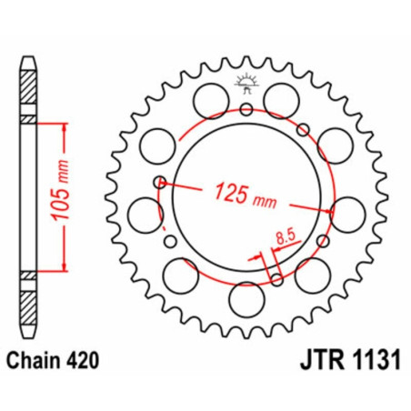 JT Kettenkit 420 HDR - 14/53-130 - Standard Kettenrad Stahl für GILERA SMT 50 2003-2005