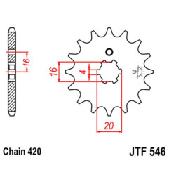 JT DRIVE CHAIN Kettensatz für YAMAHA CHAPPY 50 1975-1994