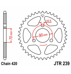 JT Kettenkit 420 HDR - 14/42-122 - Standard Kettenrad Stahl für HONDA MTX 80 RF 1983-1984