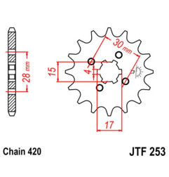 JT DRIVE CHAIN chain and sprocket kit for HONDA MTX 80 RF 1983-1984