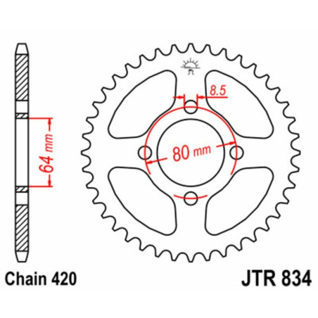 Kit de cadena JT 420 HDR - 14/32-96 - corona standard para YAMAHA CHAPPY 50 de 1995