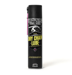 Lubrifiant chaîne MUC-OFF Dry PTFE Chain Lube - spray 400ml (x12)