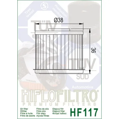 HIFLOFILTRO Oil Filter for HONDA CRF 150 L, MONKEY, MSX 125 2015-2026