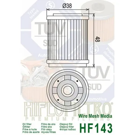 HIFLOFILTRO Oil Filter for YAMAHA TT 225, TW 200 TRAILWAY, XT 125, XT 350, YFB 250 TIMBERWOLF 2WD 1985-2018