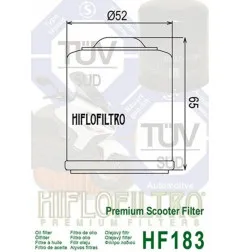 Filtre à huile HIFLOFILTRO pour APRILIA HABANA 125, GILERA OREGON 250 QUAD et RIEJU MARATHON 125 de 2003 à 2020
