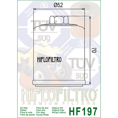 HIFLOFILTRO Ölfilter für POLARIS PHOENIX 200, SAWTOOTH 200 und AEON COBRA 350 2005-2025