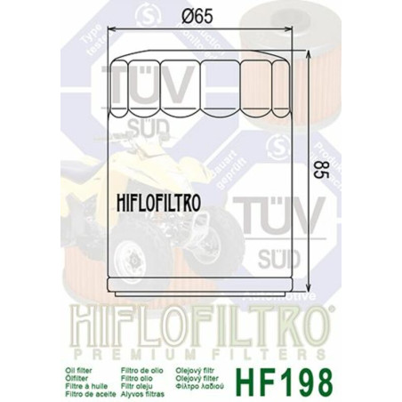 HIFLOFILTRO Oil Filter for POLARIS RANGER 570, RANGER 570 CREW EPS, RANGER 570 FULL SIZE, SPORTSMAN 700, SPORTSMAN 800 2001-2026