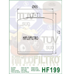 Filtro de aceite HIFLOFILTRO para POLARIS SCRAMBLER 850, SPORTSMAN 450 H.O., SPORTSMAN 570, SPORTSMAN 570 TRG, SPORTSMAN 570 X2