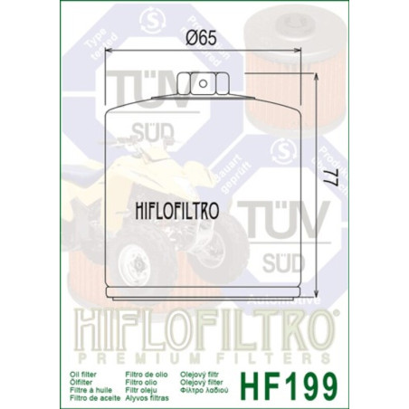 HIFLOFILTRO Oil Filter for POLARIS SCRAMBLER 850, SPORTSMAN 450 H.O., SPORTSMAN 570, SPORTSMAN 570 TRG, SPORTSMAN 570 X2