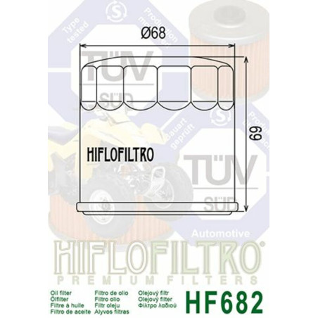 Filtre à huile HIFLOFILTRO pour CF MOTO CF 500, CF 500 RANCHER, GT 650, MT 650, NK 650 et BENELLI TRK 702, TRK 702 X