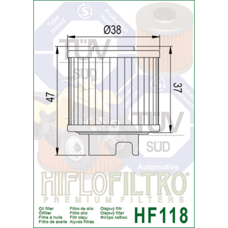 Filtre à huile HIFLOFILTRO pour HONDA ATC 125 M, TRX 125 FOURTRAX 2WD de 1984 à 1988