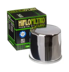 Filtre à huile HIFLOFILTRO Chrome pour KAWASAKI KVF 750 BRUTE FORCE I EPS 4WD et HONDA CMX 500 A REBEL ABS de 2002 à 2026