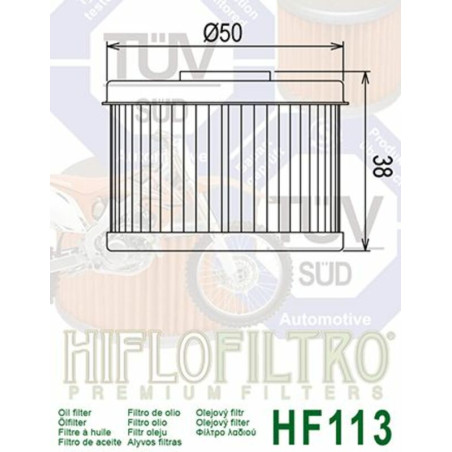 Filtro de aceite HIFLOFILTRO para HONDA TRX 420 FA IRS, TRX 500 FA5 FOURTRAX FOREMAN RUBICON DCT 4WD de 2015 a 2025