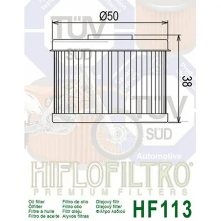 HIFLOFILTRO Ölfilter für HONDA TRX 420 FA IRS, TRX 500 FA5 FOURTRAX FOREMAN RUBICON DCT 4WD 2015-2025