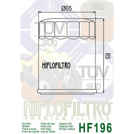 Filtro de aceite HIFLOFILTRO para POLARIS SPORTSMAN 600, SPORTSMAN 700 de 2001 a 2009