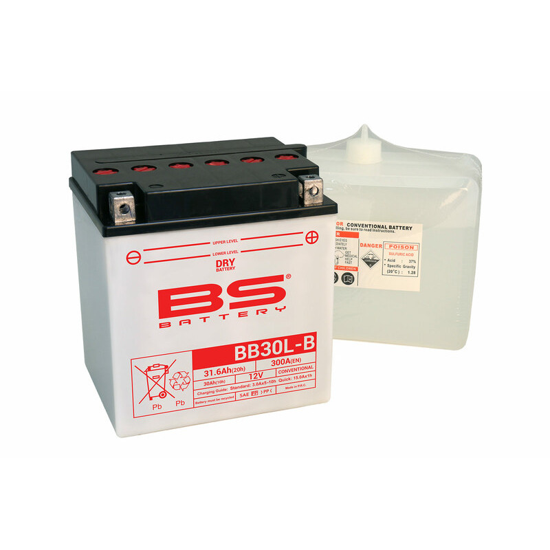 Batterie BS BATTERY Haute-performance avec pack acide - BB30L-B pour POLARIS SPORTSMAN 700, SPORTSMAN 800 de 2001 à 2022 Batterie BS BATTERY Haute-performance avec pack acide - BB30L-B pour POLARIS SPORTSMAN 700, SPORTSMAN 800 de 2001 à 2022