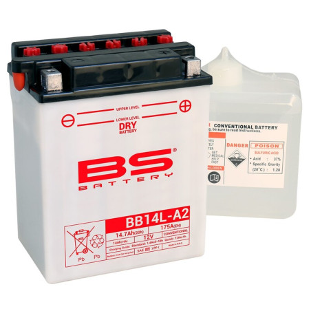 BS BATTERY battery for APRILIA PEGASO 600, KAWASAKI KLR 650, GILERA NORDWEST 600 and HONDA CX 500 1978-2008