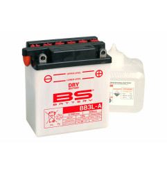 Batterie BS BATTERY Haute-performance avec pack acide - BB3L-A pour HONDA CRM 75, MTX 125 RW et KAWASAKI KDX 125 SR, KDX 200