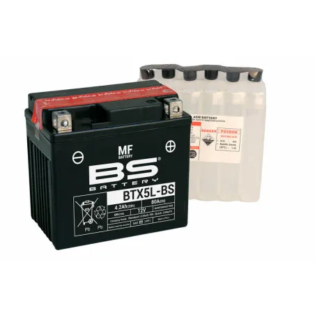 Batería BS BATTERY BTX5L-BS para KTM EXC 250, BETA RR 125, POLARIS OUTLAW 50 y HONDA CRF 230 de 1973 a 2027