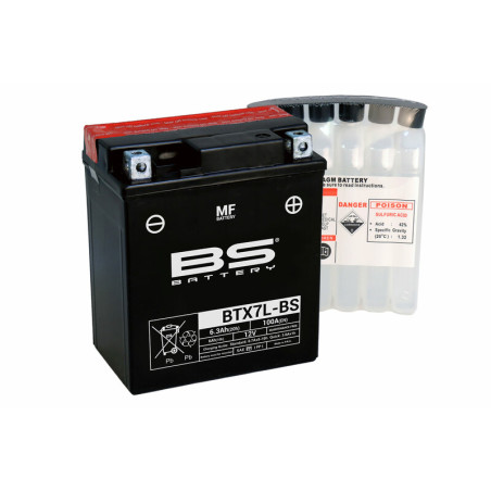 BS BATTERY battery for TM RACING EN 250, KAWASAKI KLX 250, HONDA ATC 250 and SUZUKI DR 200 SE 1974-2025