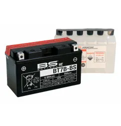 Batterie BS BATTERY sans entretien avec pack acide - BT7B-BS pour SUZUKI, CAN-AM, YAMAHA et RIEJU de 1999 à 2020