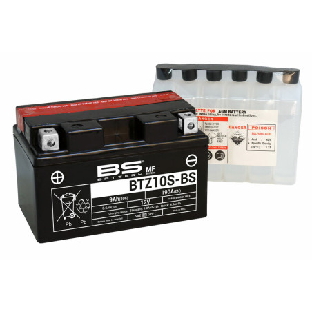 Batería BS BATTERY BS BTZ10S-BS para KTM LC4 620 ENDURO SUPER-COMP, LC4 640, RALLY 660, SXC 625 y YAMAHA YFM 350 RAPTOR 2WD
