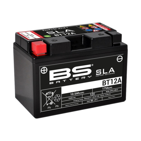 Batterie BS BATTERY SLA sans entretien activé usine - BT12A pour HUSQVARNA SVARTPILEN 401 et KTM ADVENTURE 790 de 2018 à 2026