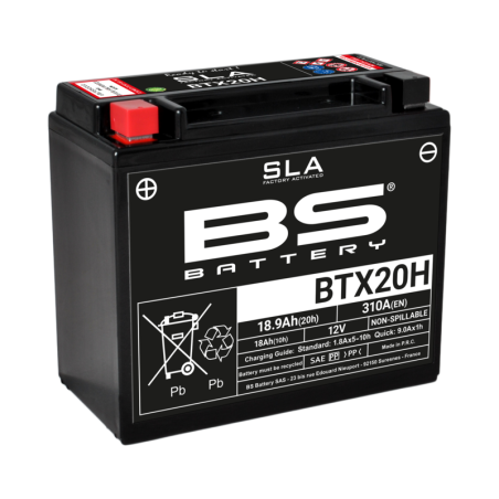 Batería BS BATTERY SLA BTX20H (FA) para CAN-AM COMMANDER 1000 EFI XT, COMMANDER 800 y ARCTIC CAT 500 4WD AUTO TRANS.