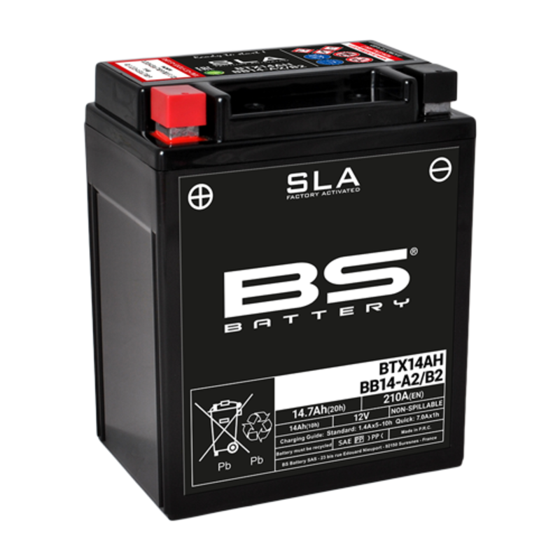 Batería BS BATTERY SLA BTX14AH/BB14-A2/B2 (FA) para POLARIS, YAMAHA, KAWASAKI y HONDA de 1983 a 2022