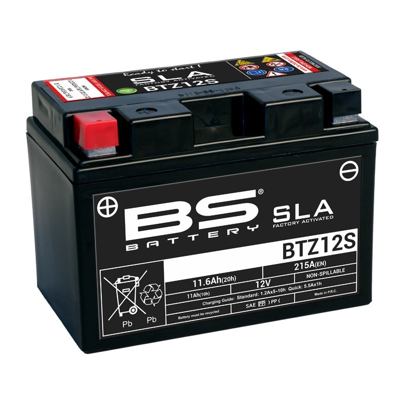 BS BATTERY SLA Wartungsfreie Batterie Werkseitig aktiviert - BTZ12S für KTM RALLY 690 und APRILIA TUAREG 660 2007-2024