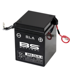 Batterie BS BATTERY SLA sans entretien activé usine - 6N4-2A/A-4 pour YAMAHA, HONDA, SUZUKI et APRILIA de 1973 à 1995