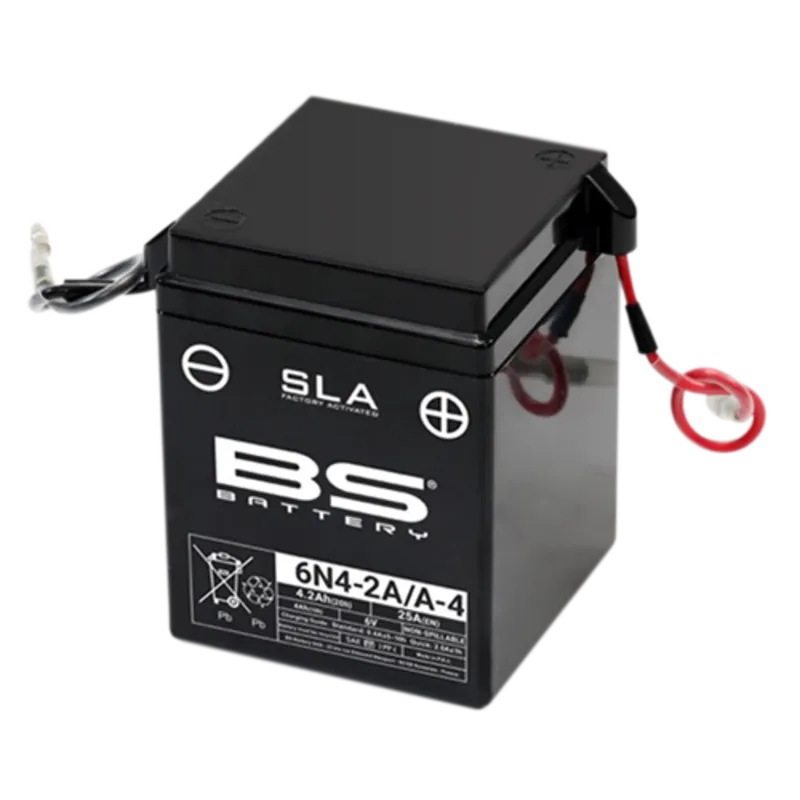 BS BATTERY SLA Battery Maintenance Free Factory Activated - 6N4-2A/A-4 for YAMAHA, HONDA, SUZUKI and APRILIA 1973-1995