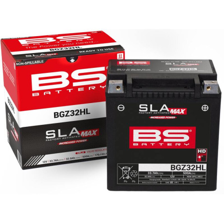 Batería BS BATTERY SLA Max sin mantenimiento activada en fábrica - BGZ32HL para POLARIS y CF MOTO de 1996 a 2022