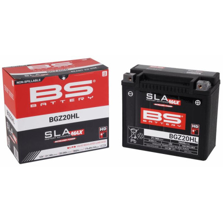 Batterie BS BATTERY SLA Max sans entretien activée usine - BGZ20HL pour CAN-AM, YAMAHA, KYMCO et POLARIS de 1992 à 2022