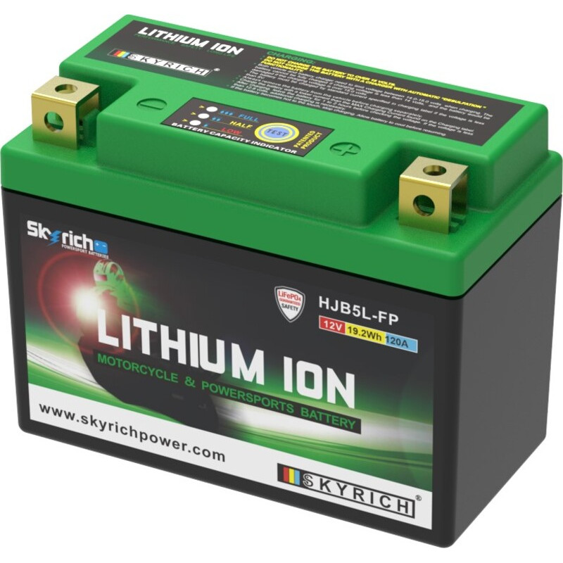 SKYRICH Lithium-Ionen-Batterie - LIB5L für APRILIA RX 50, GILERA RCR 50, KAWASAKI KMX 125 und CAGIVA W8 125 1972-2022