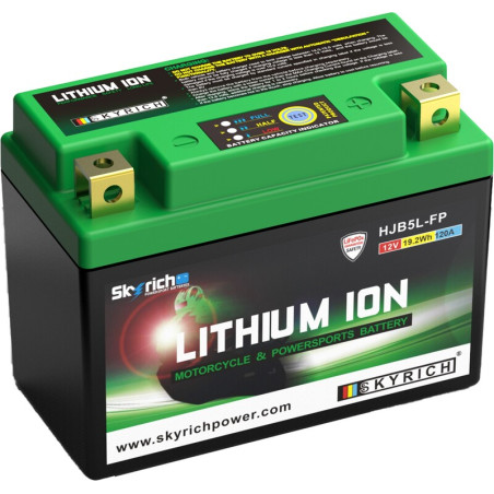 SKYRICH Lithium-Ionen-Batterie - LIB5L für APRILIA RX 50, GILERA RCR 50, KAWASAKI KMX 125 und CAGIVA W8 125 1972-2022