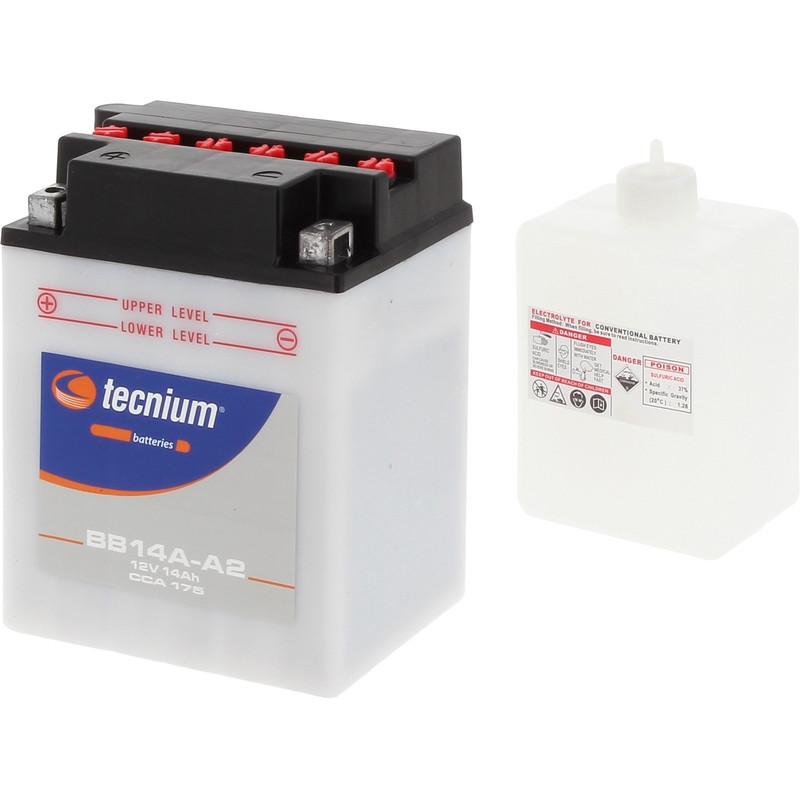 TECNIUM Blei/Säure Batterie mit Säurepack - BB14A-A2 für POLARIS, KAWASAKI, SUZUKI und YAMAHA 1985-2020