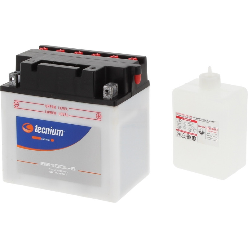 Batterie TECNIUM conventionnelle avec pack acide - BB16CL-B pour KAWASAKI KLF 300 BAYOU 2WD, KLF 400 BAYOU 4WD, KLX 125, KMX 125 Batterie TECNIUM conventionnelle avec pack acide - BB16CL-B pour KAWASAKI KLF 300 BAYOU 2WD, KLF 400 BAYOU 4WD, KLX 125, KMX 125