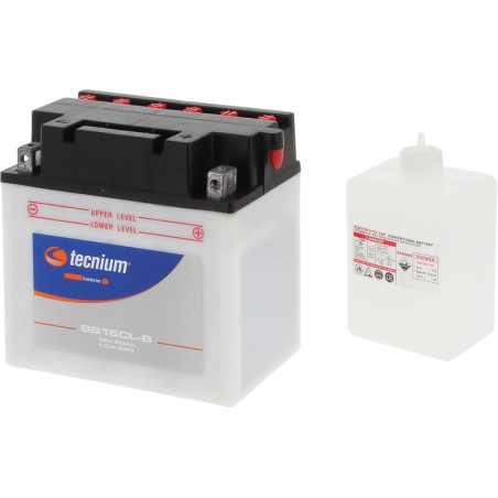 Batterie TECNIUM conventionnelle avec pack acide - BB16CL-B pour KAWASAKI KLF 300 BAYOU 2WD, KLF 400 BAYOU 4WD, KLX 125, KMX 125