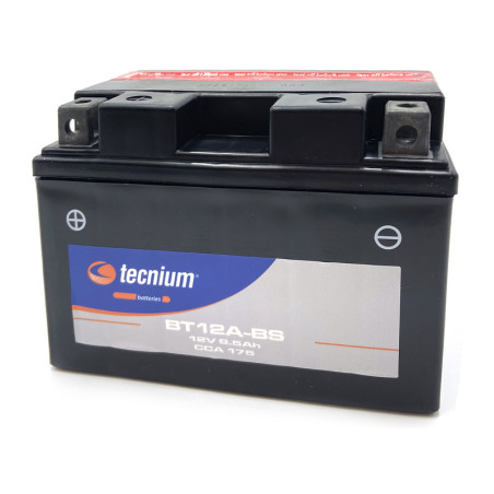 Batterie TECNIUM sans entretien avec pack acide - BT12A-BS pour HUSQVARNA SVARTPILEN 401 et KTM ADVENTURE 890 de 2018 à 2026