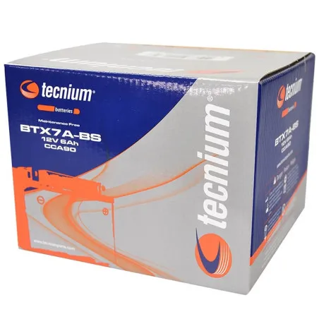 TECNIUM Battery Maintenance Free with Acid Pack - BTX7A-BS for APRILIA SXV 450, SUZUKI LTZ 90, DAELIM NS 125 and HONDA XL 125