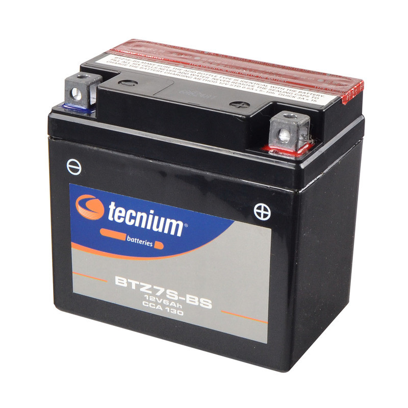 Batterie TECNIUM sans entretien avec pack acide - BTZ7S-BS pour HUSQVARNA, HUSABERG, HONDA et YAMAHA de 1978 à 2020